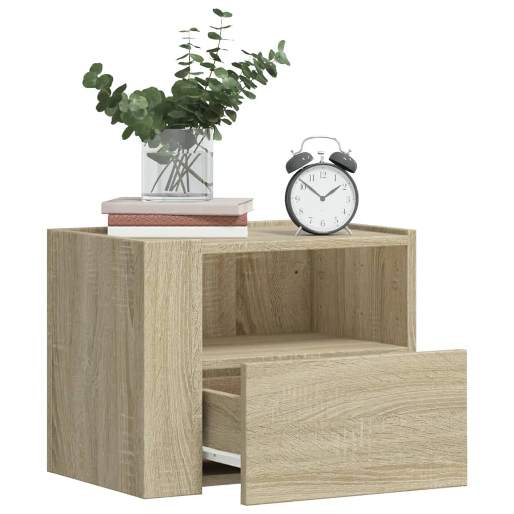 Comodini A Muro 2 Pz Rovere Sonoma 45x30x35 cm
