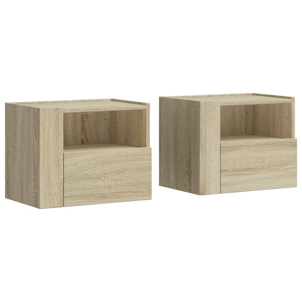 Comodini A Muro 2 Pz Rovere Sonoma 45x30x35 cm - Image 2