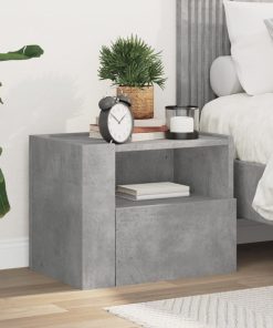 Comodino A Muro Grigio Cemento 45x30x35 cm