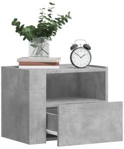 Comodini A Muro 2 Pz Grigio Cemento 45x30x35 cm