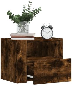 Comodini A Muro 2 Pz Rovere Fumo 45x30x35 cm