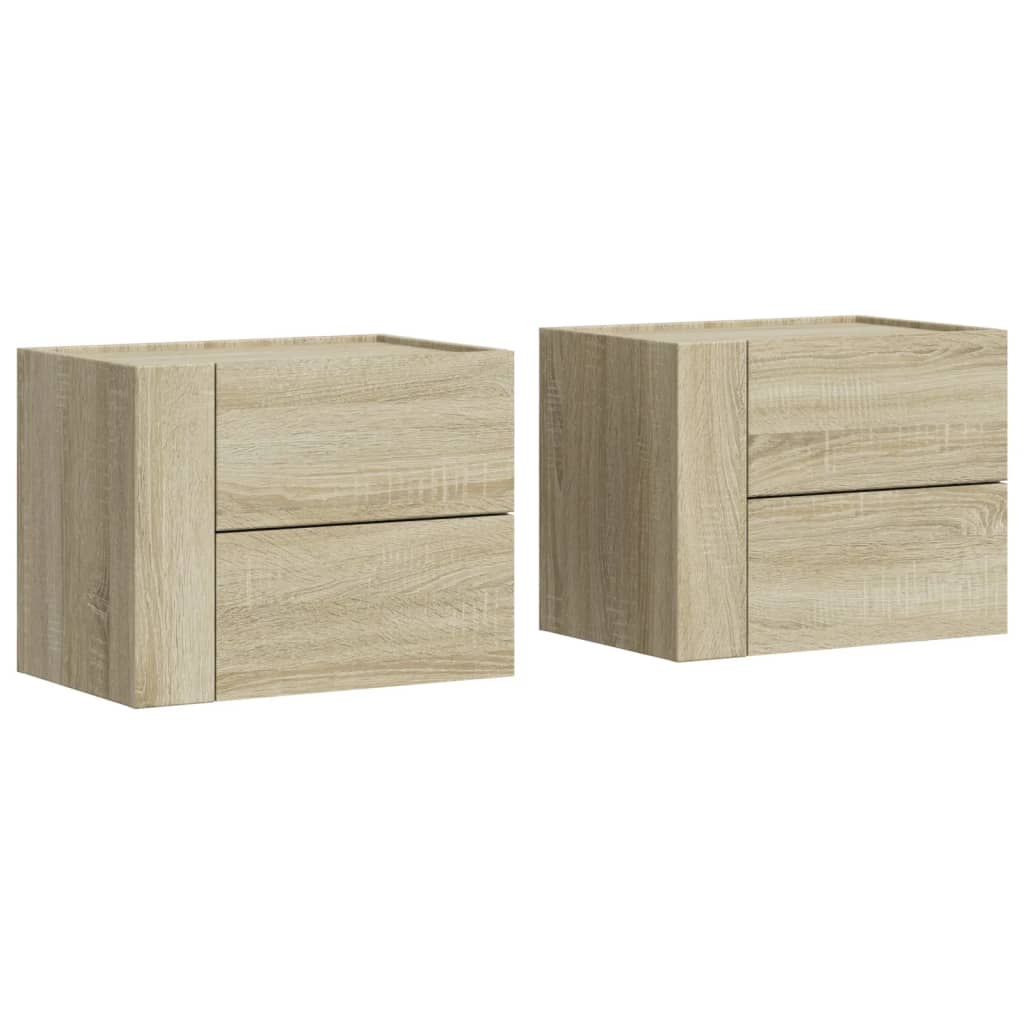 Comodini A Muro 2 Pz Rovere Sonoma 45x30x35 cm - Image 2