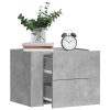 Comodini A Muro 2 Pz Grigio Cemento 45x30x35 cm