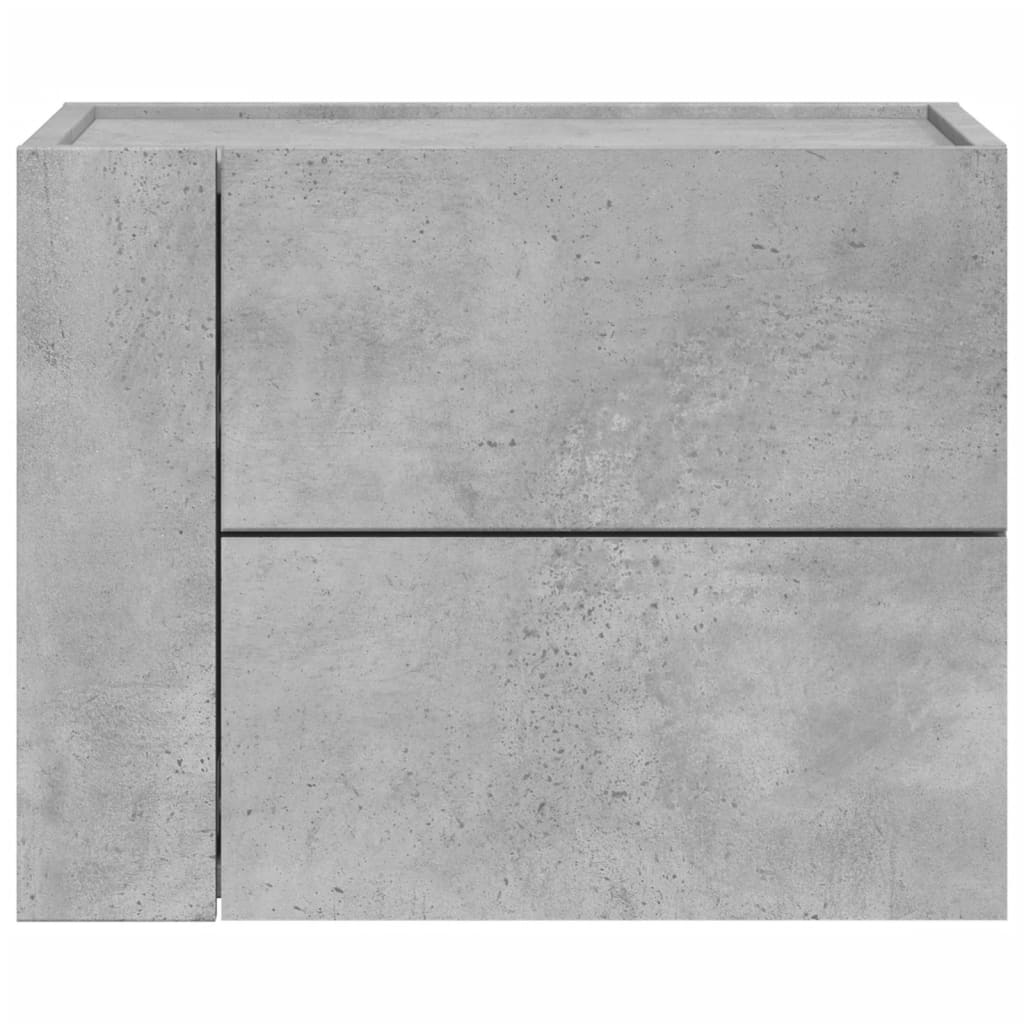 Comodini A Muro 2 Pz Grigio Cemento 45x30x35 cm - Image 4
