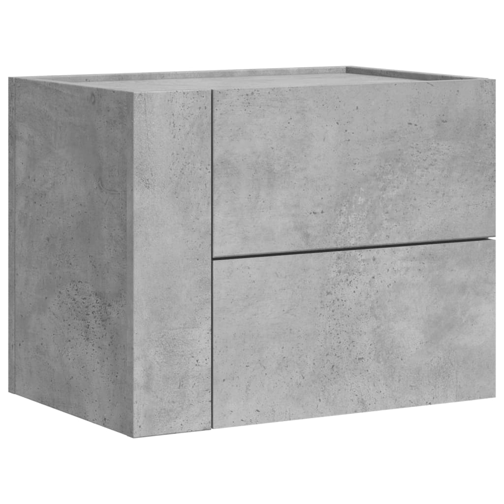 Comodini A Muro 2 Pz Grigio Cemento 45x30x35 cm - Image 5