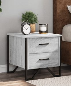 Comodini 2 Pz Grigio Sonoma 40x41x40 Cm In Truciolato