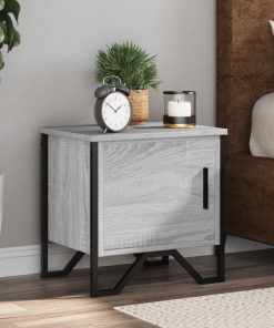 Comodini 2pz Grigio Sonoma 40x30x40 Cm In Truciolato