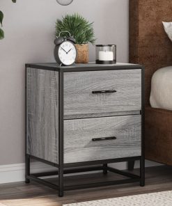 Comodini 2 Pz Grigio Sonoma 40x31x50 Cm In Truciolato