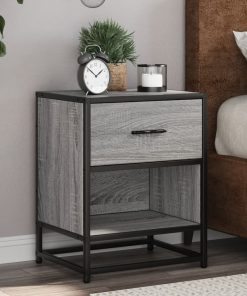 Comodini 2 Pz Grigio Sonoma 40x31x50 Cm In Truciolato