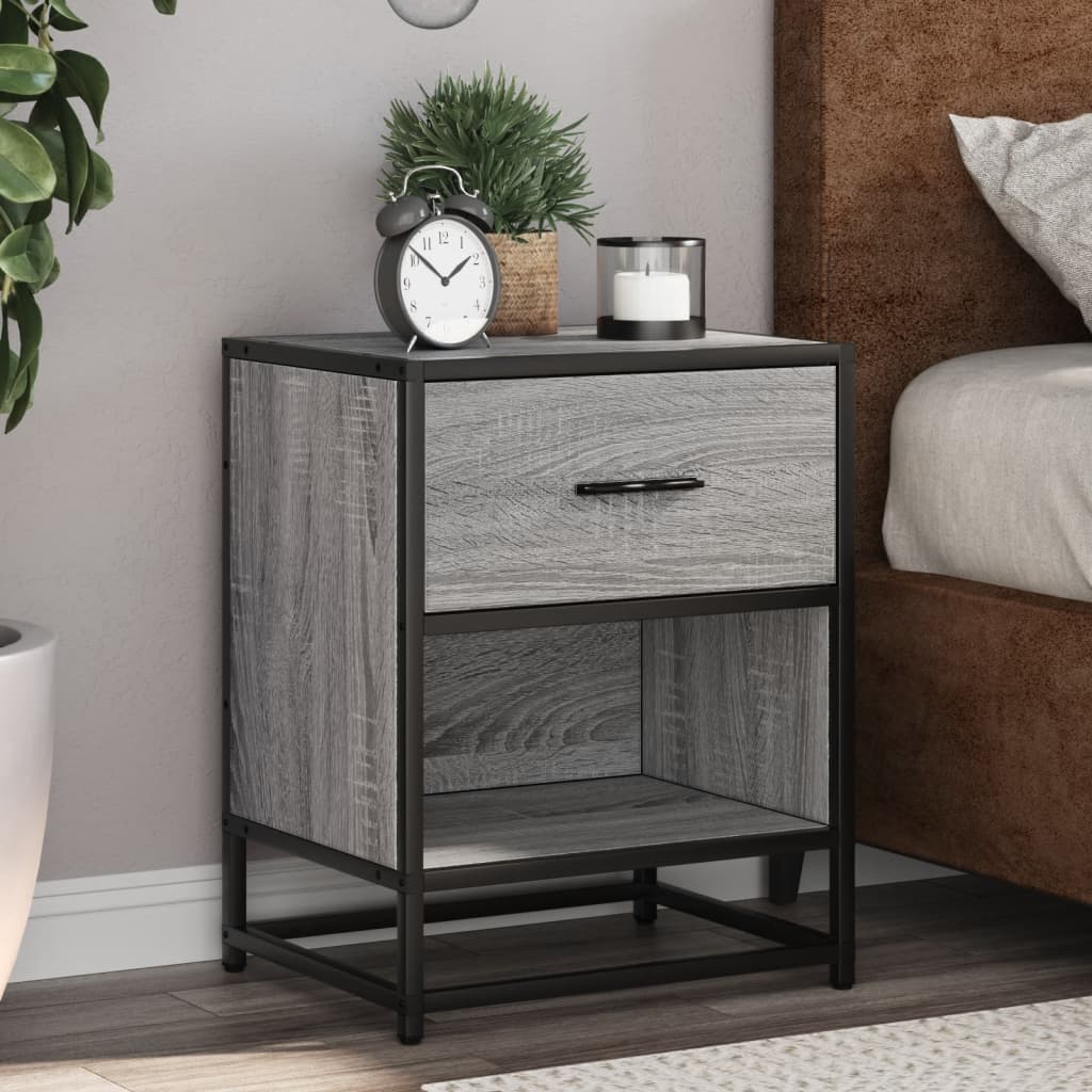 Comodini 2 Pz Grigio Sonoma 40x31x50 Cm In Truciolato
