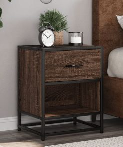 Comodini Rovere Marrone 2 Pz 40x31x50 Cm In Truciolato
