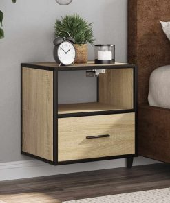 Comodini A Muro 2 Pz Rovere Sonoma 40x31x39,5 cm
