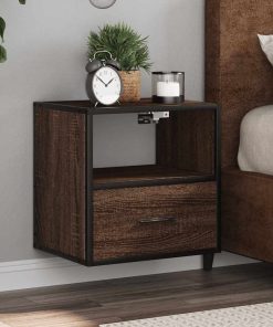 Comodini A Muro 2 Pz Rovere Marrone 40x31x39,5 cm