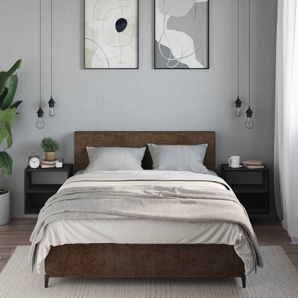 Comodini A Muro 2 Pz Nero 40x31x39,5 cm - Image 3