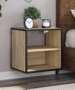 Comodini A Muro 2 Pz Rovere Sonoma 40x31x39,5 cm