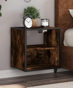 Comodino A Muro Rovere Fumo 40x31x39,5 cm