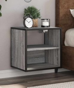 Comodino A Muro Grigio Sonoma 40x31x39,5 cm