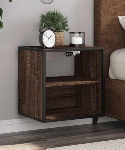 Comodini A Muro 2 Pz Rovere Marrone 40x31x39,5 cm
