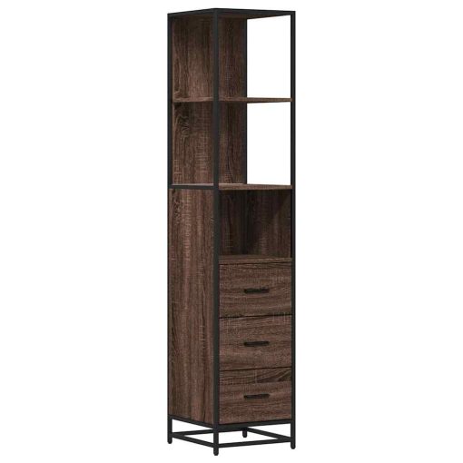 Armadietto Bagno Rovere Marrone 35x37,5x166cm Legno Multistrato - Image 2
