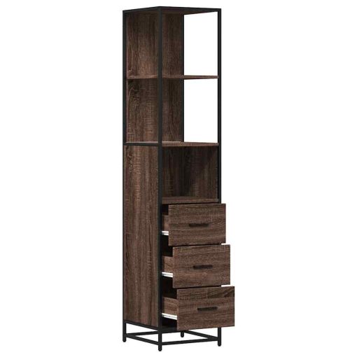 Armadietto Bagno Rovere Marrone 35x37,5x166cm Legno Multistrato - Image 6