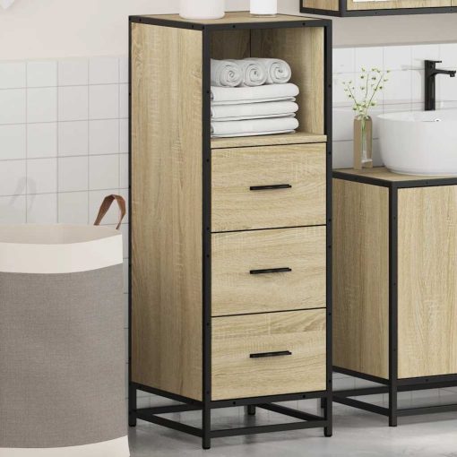Armadietto Bagno Rovere Sonoma 35x37,5x100 Cm Legno Multistrato - Image 4