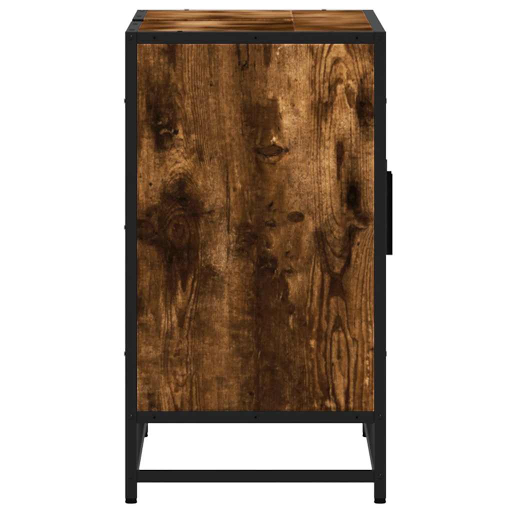 Mobile Lavabo Bagno Rovere Fumo 90x33x60 Cm Legno Multistrato - Image 6