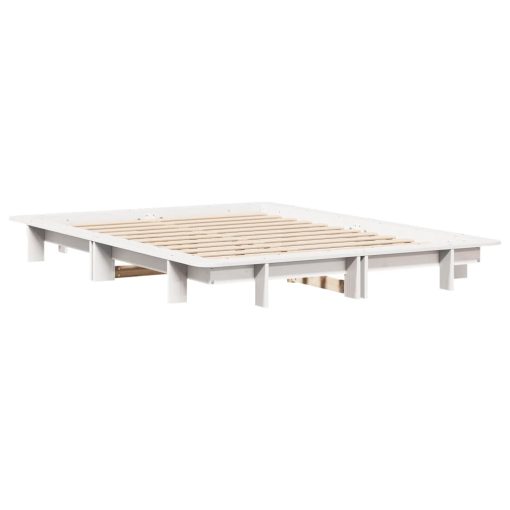 Letto Senza Materasso Bianco 120x200 Cm Legno Massello Di Pino - Image 3