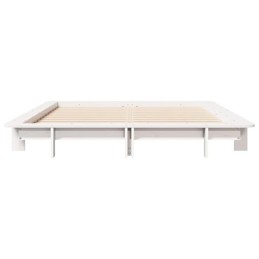 Letto Senza Materasso Bianco 120x200 Cm Legno Massello Di Pino - Image 4