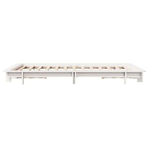 Letto Senza Materasso Bianco 120x200 Cm Legno Massello Di Pino - Image 5