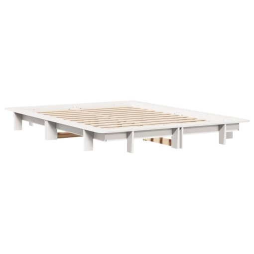 Letto Senza Materasso Bianco 120x200 Cm Legno Massello Di Pino - Image 6