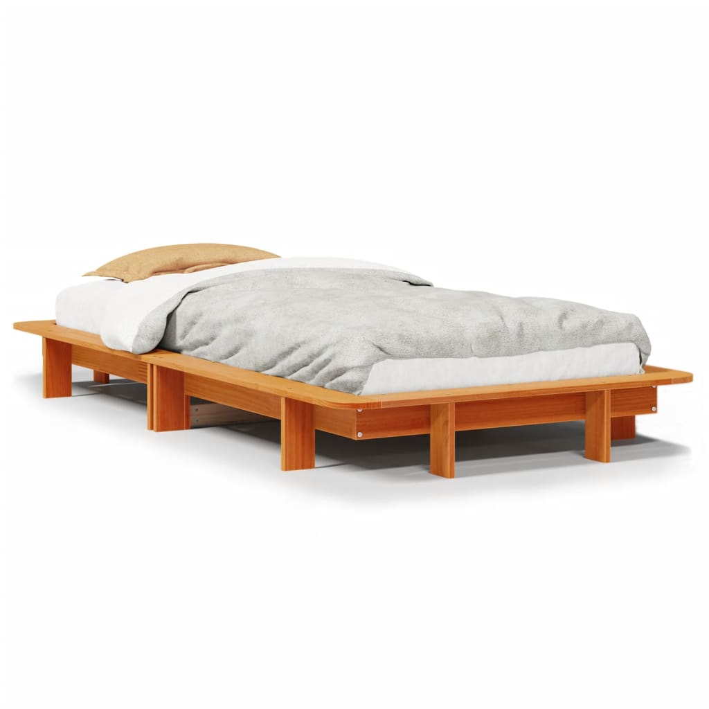 Letto Senza Materasso Marrone Cera 90x200 Cm Legno Di Pino - Image 2