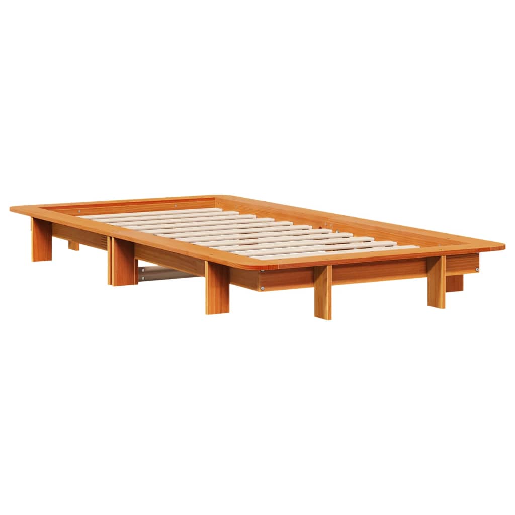 Letto Senza Materasso Marrone Cera 90x200 Cm Legno Di Pino - Image 3