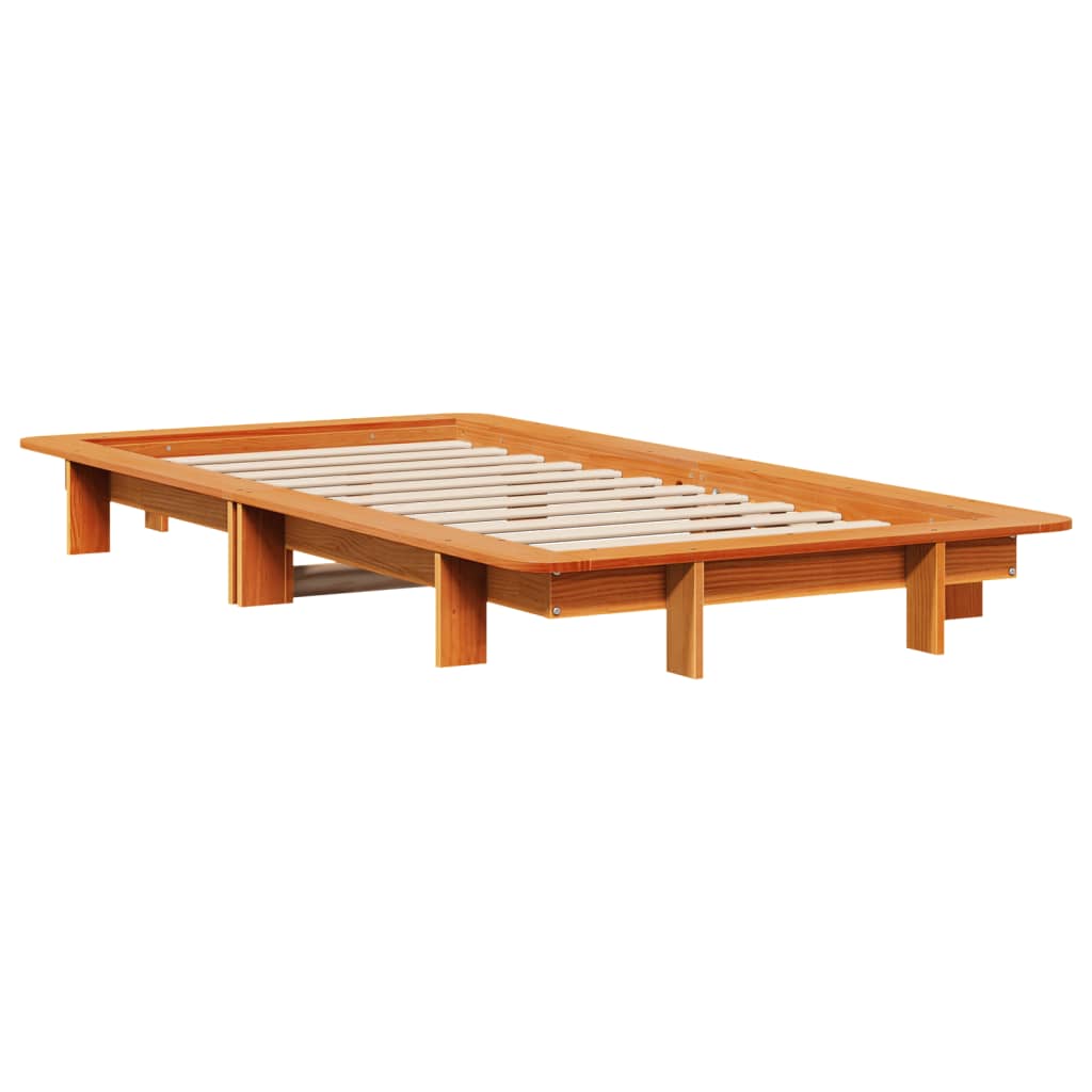 Letto Senza Materasso Marrone Cera 90x200 Cm Legno Di Pino - Image 6