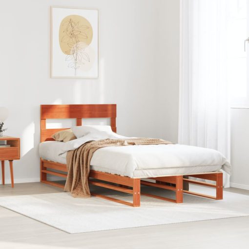 Letto Senza Materasso Marrone Cera 90x200 Cm Legno Di Pino