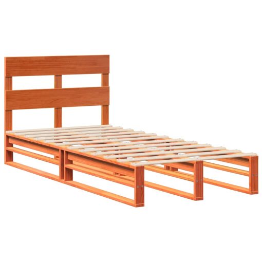 Letto Senza Materasso Marrone Cera 90x200 Cm Legno Di Pino - Image 3