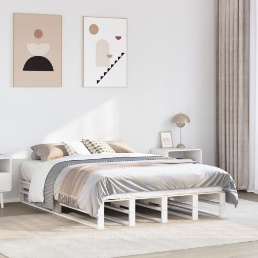 Letto Senza Materasso Bianco 160x200 Cm Legno Massello Di Pino