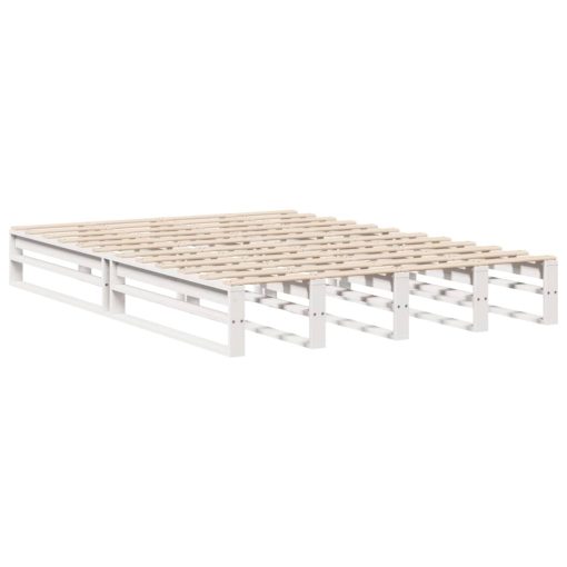 Letto Senza Materasso Bianco 160x200 Cm Legno Massello Di Pino - Image 3