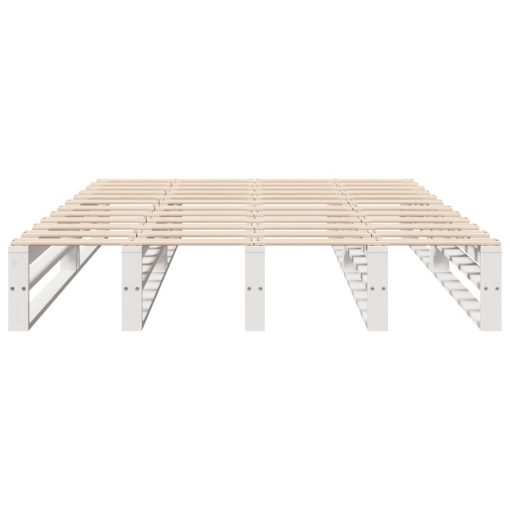 Letto Senza Materasso Bianco 160x200 Cm Legno Massello Di Pino - Image 4