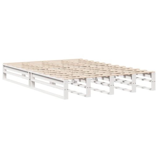Letto Senza Materasso Bianco 160x200 Cm Legno Massello Di Pino - Image 6