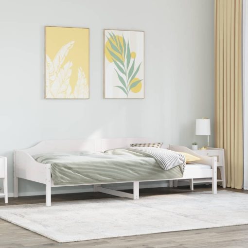 Letto Senza Materasso Bianco 90x200 Cm Legno Massello Di Pino