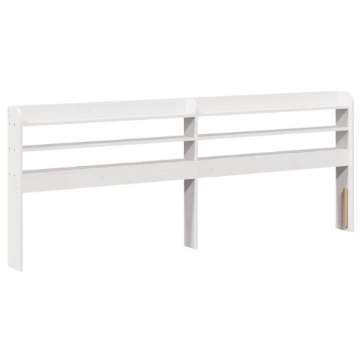 Testiera Con Ripiani Bianca 180 Cm In Legno Massello Di Pino - Image 2