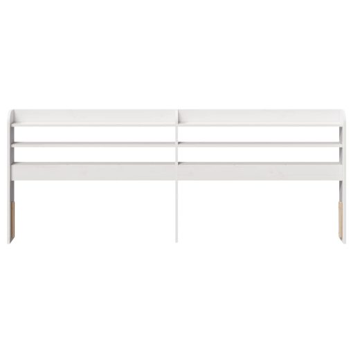 Testiera Con Ripiani Bianca 180 Cm In Legno Massello Di Pino - Image 3