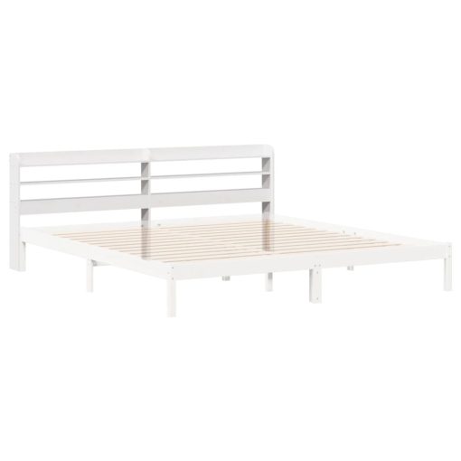 Testiera Con Ripiani Bianca 180 Cm In Legno Massello Di Pino - Image 6