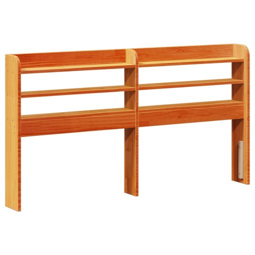 Testiera Con Ripiani Marrone Cera 140 Cm Legno Massello Di Pino - Image 2