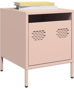 Comodini 2 Pz Rosa 35x39x43,5 Cm In Acciaio