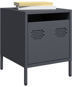 Comodino Antracite 35x39x43,5 Cm In Acciaio