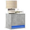 Comodini A Parete Con Luci Led 2 Pz Grigio Cemento