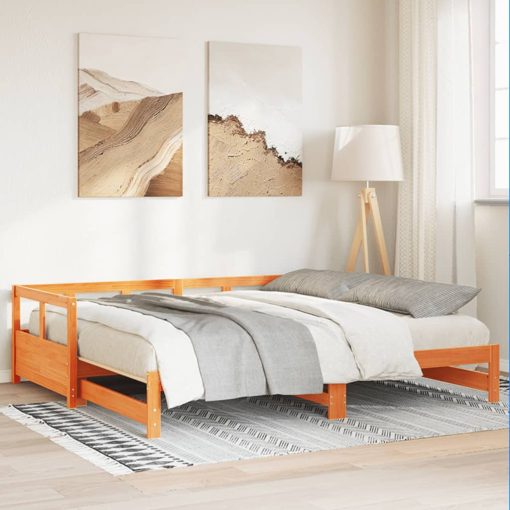 Dormeuse Senza Materasso Marrone Cera 80x200 Cm Legno Di Pino - Image 4