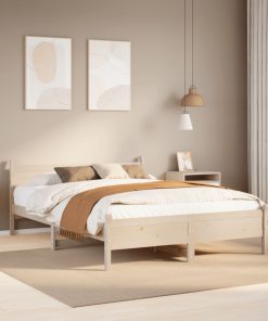 Letto Senza Materasso 160x200 Cm In Legno Massello Di Pino