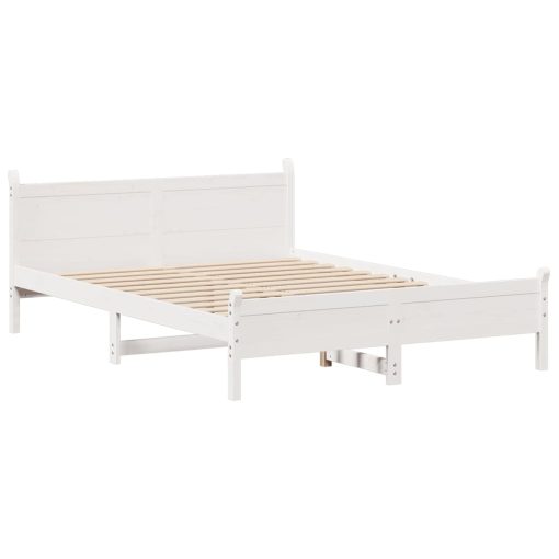 Letto Senza Materasso Bianco 160x200 Cm Legno Massello Di Pino - Image 3